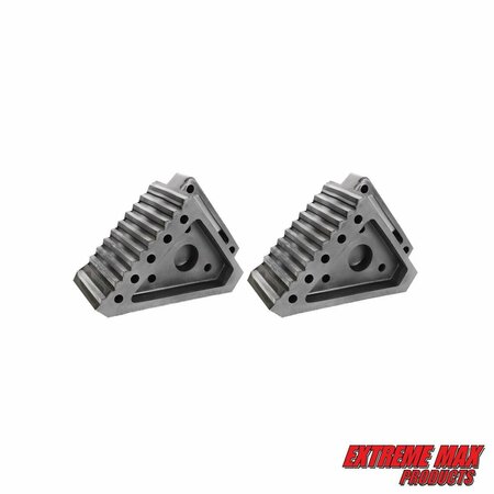 EXTREME MAX Extreme Max 5001.5772.2 Heavy-Duty Solid Rubber Wheel Chock with Handle - Value 2-Pack 5001.5772.2